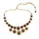 Mirror Stone Collar Necklace Set with Pearl Border Detailing